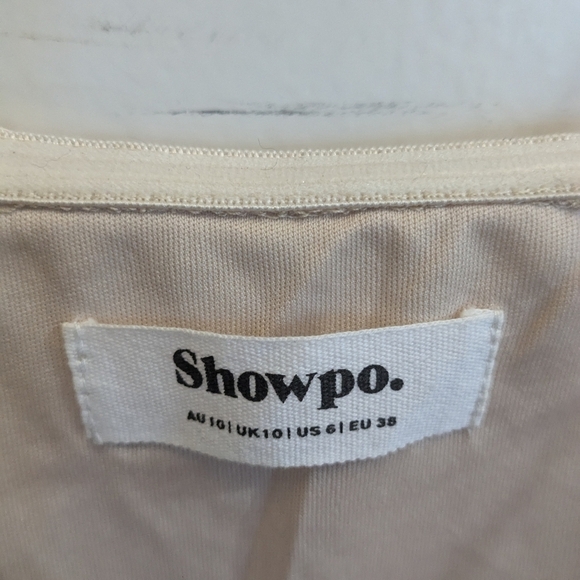 Showpo Shook Mini Dress In Champagne - Picture 3 of 4